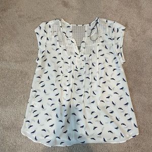 Daniel Rainn Novelty Bird Print Blouse